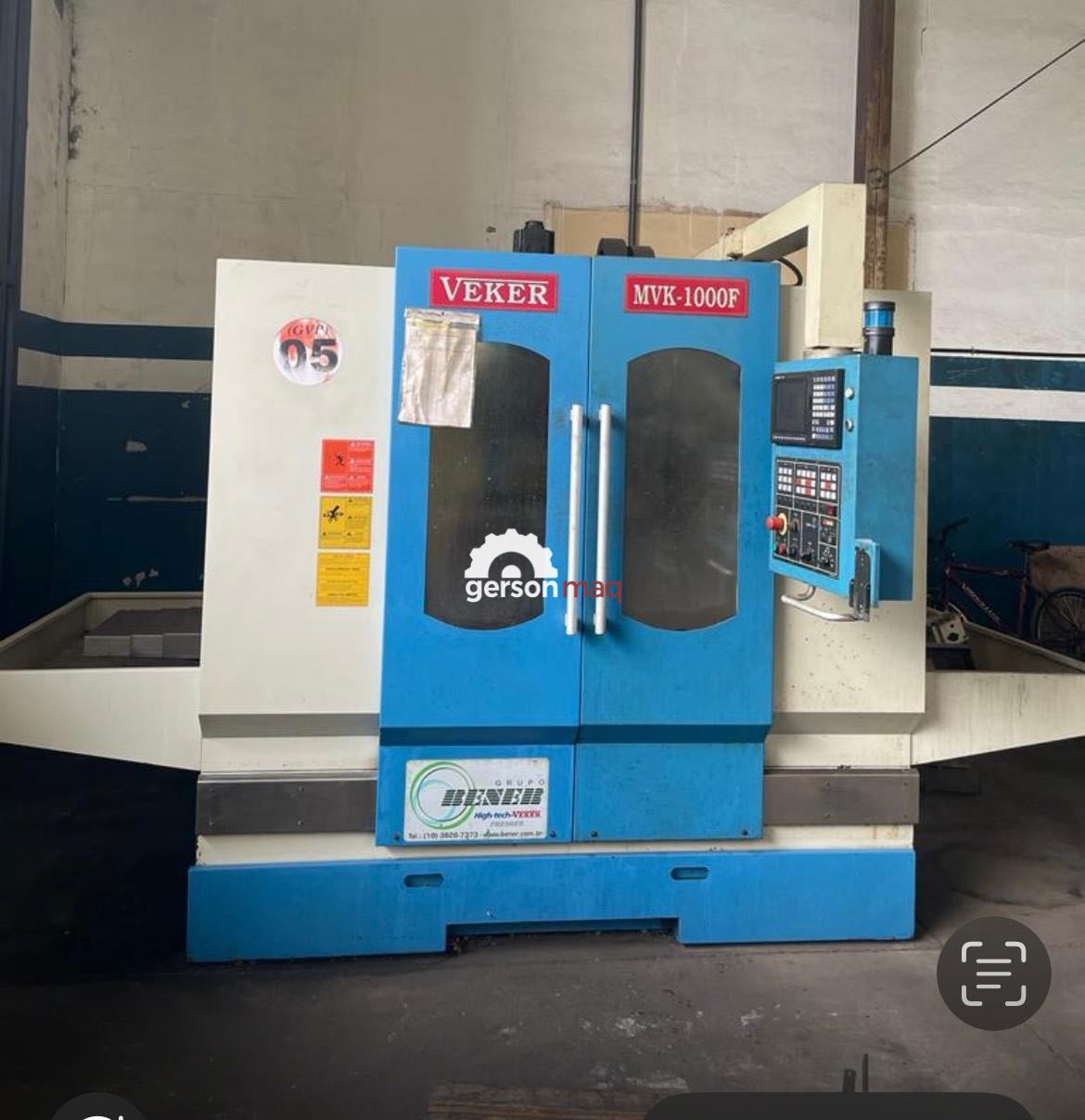 FRESADORA CNC VEKER MVK-1000F ANO 2010